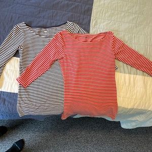 Striped boatneck 3/4 sleeve fitted H&M shirt Bundle; Small